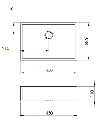 Baby Rectangle Vessel Basin