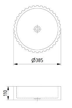 Fluted Round Concrete Vessel Basin