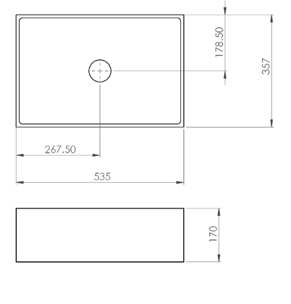 Grand Rectangle Concrete Vessel Basin