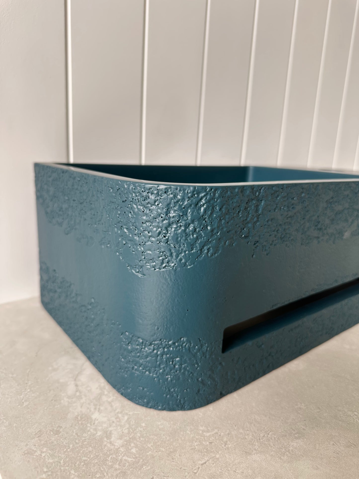 Titan Wall Hung with Texture Basin in Light Ocean