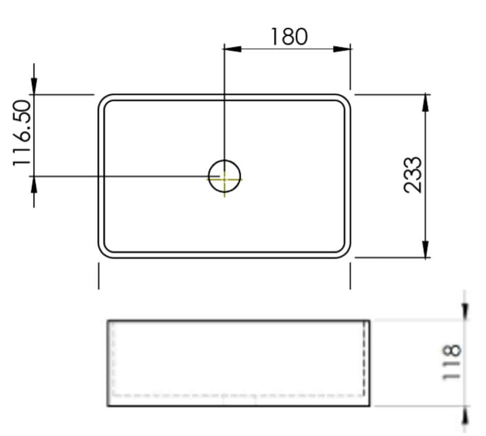 Mini Rectangle Concrete Vessel Basin