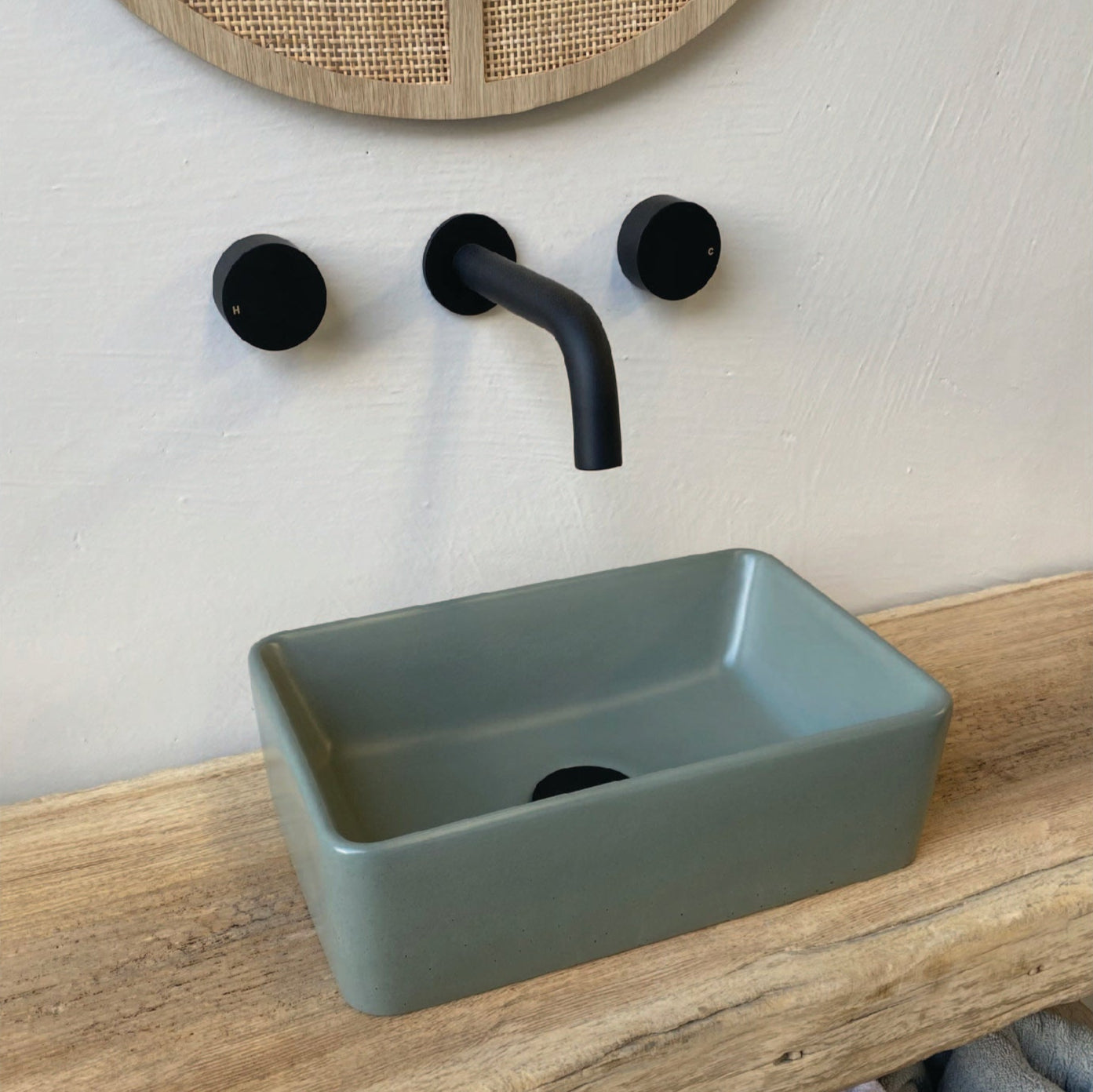 Mini Rectangle Concrete Vessel Basin