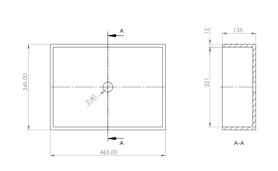 Rectangle Concrete Vessel Basin