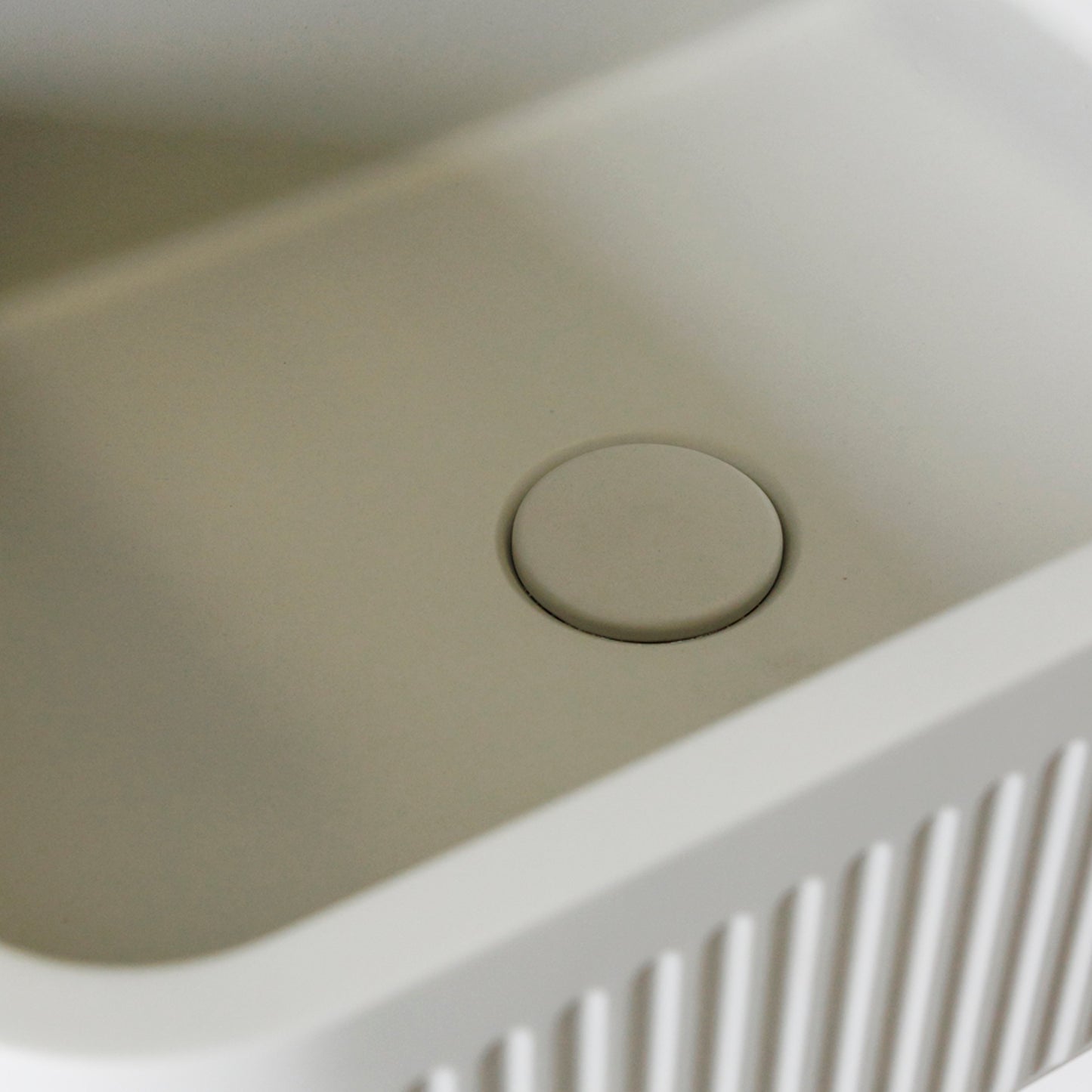Horizon High back fluted Light Grey Concrete Vessel Basin