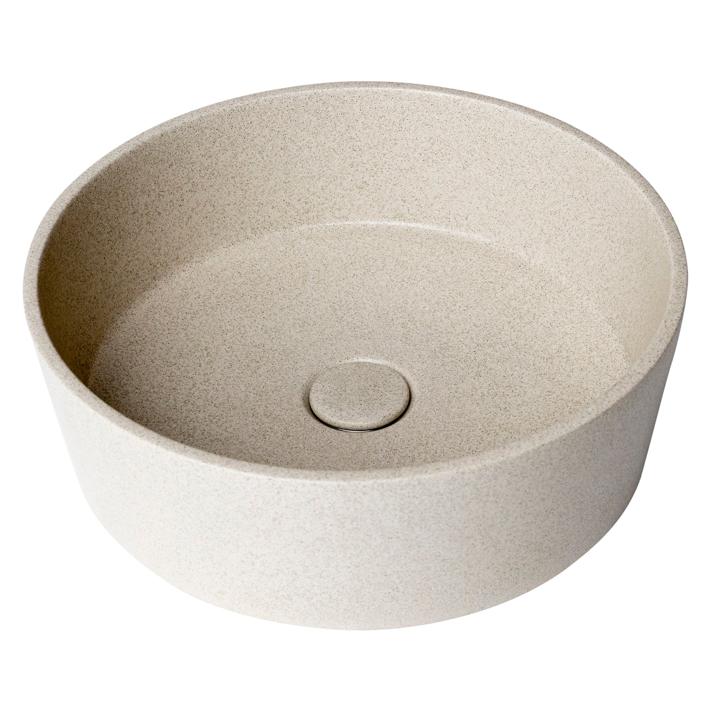 Dune Round Concrete Vessel Basin in Sandy Cream