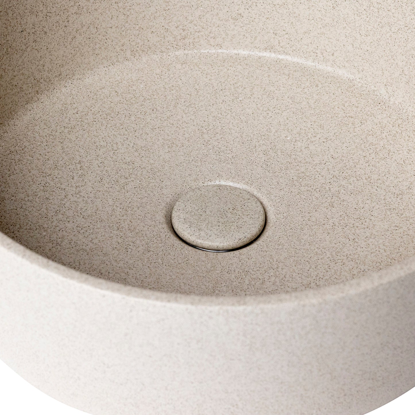 Dune Round Concrete Vessel Basin in Sandy Cream