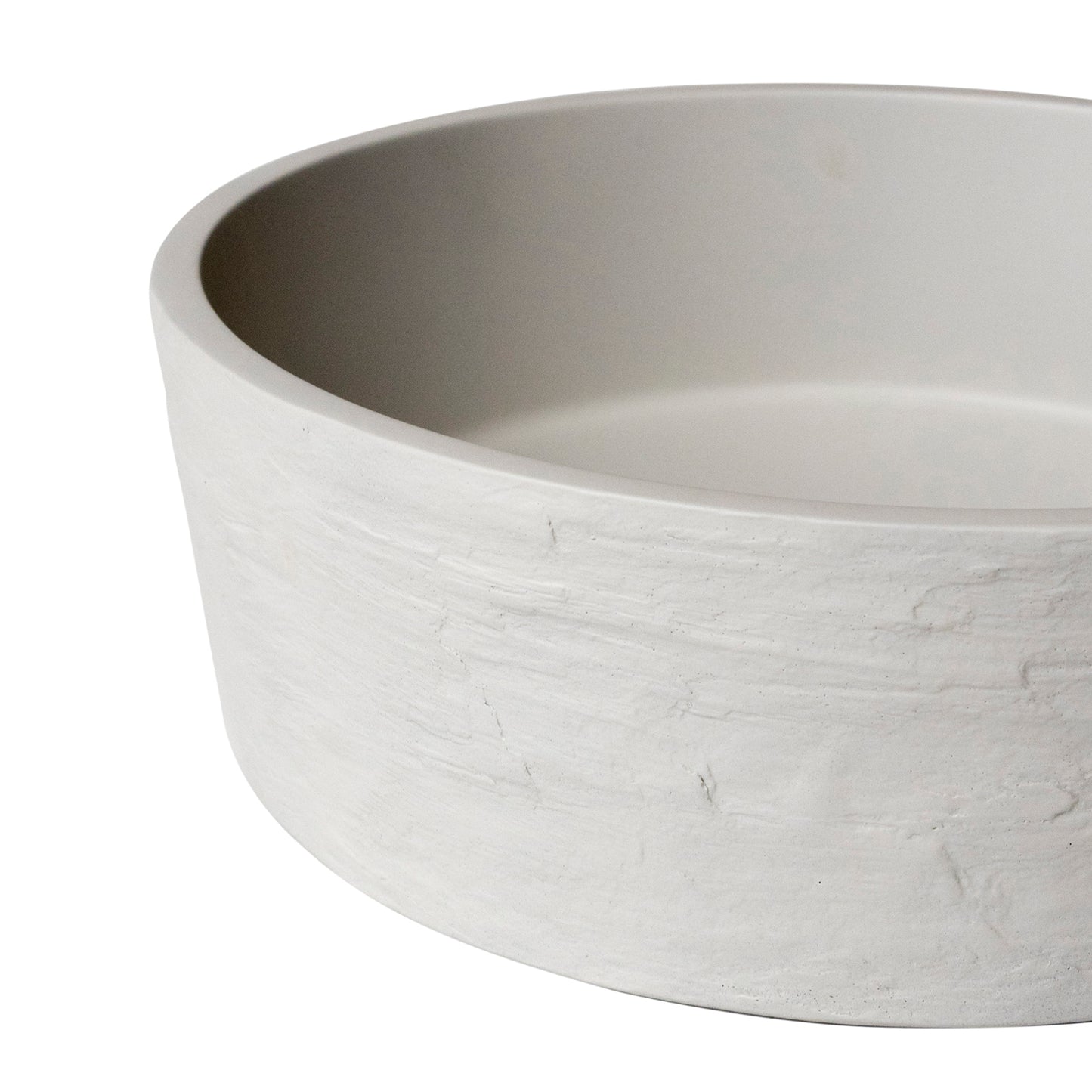 Terra Round Concrete 'Earth' texture Vessel Basin in Light Grey