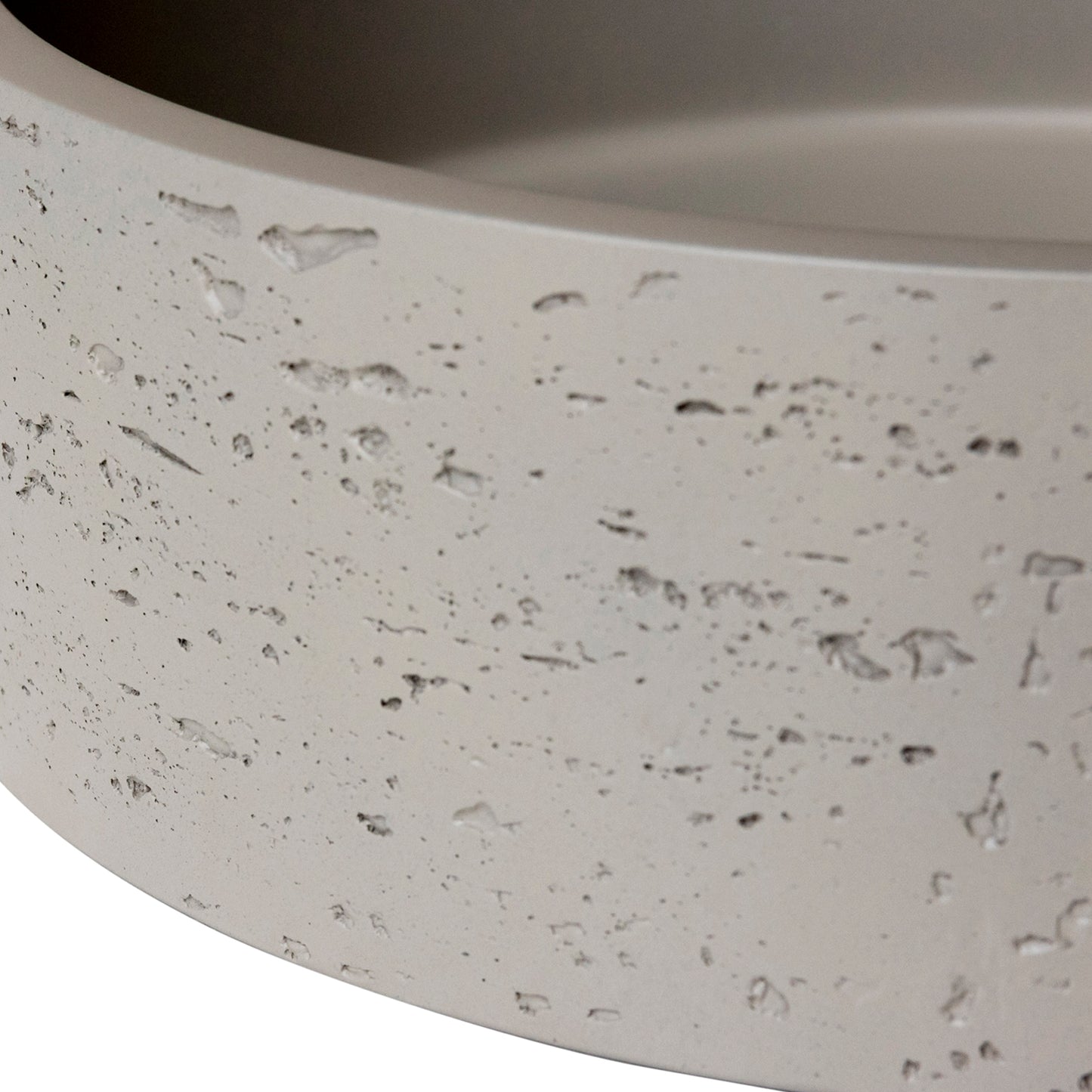 Drift Round Concrete Rugged texture Vessel Basin in Taupe