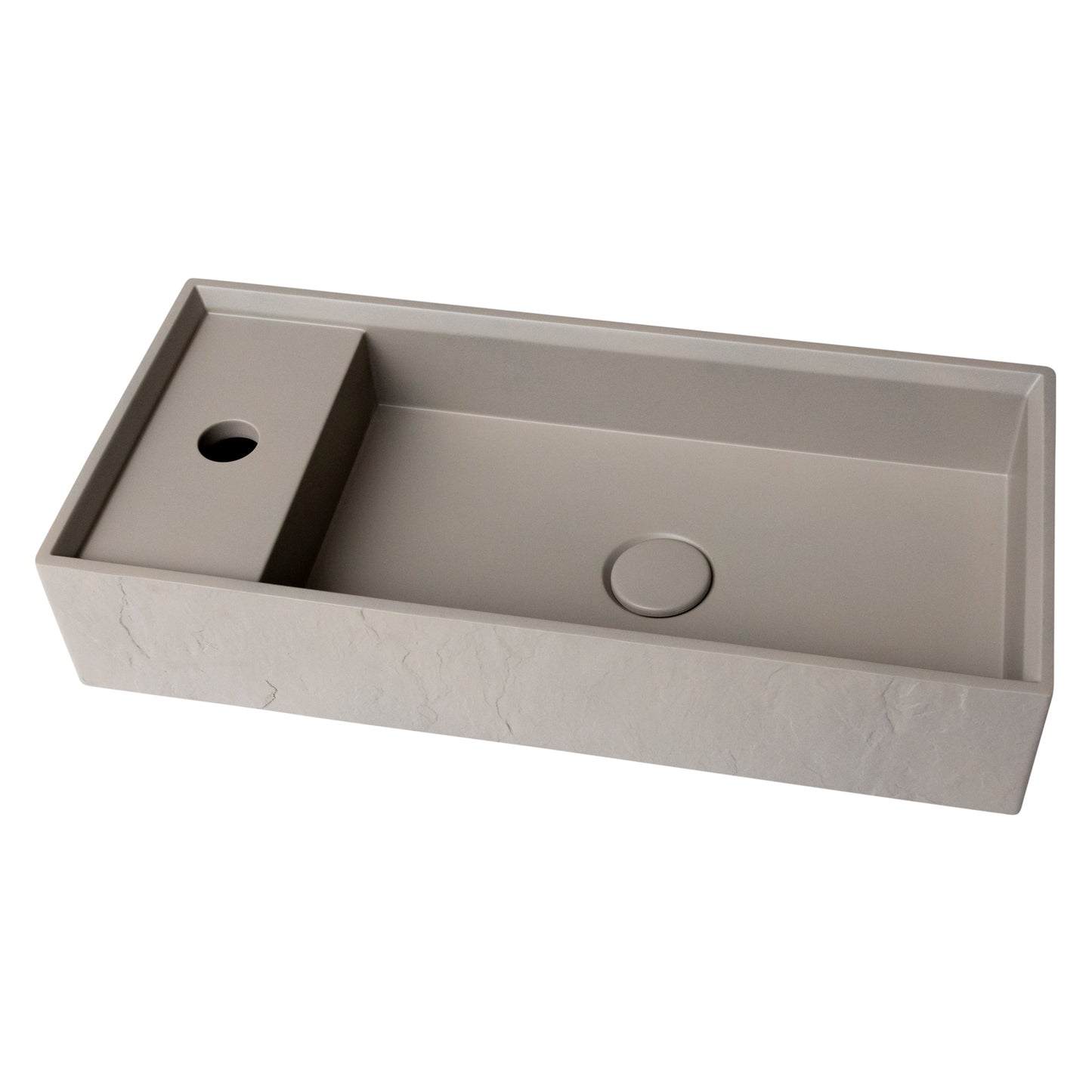 Bluff Vesssel or Wall Mount Vessel in Slate Texture in Taupe