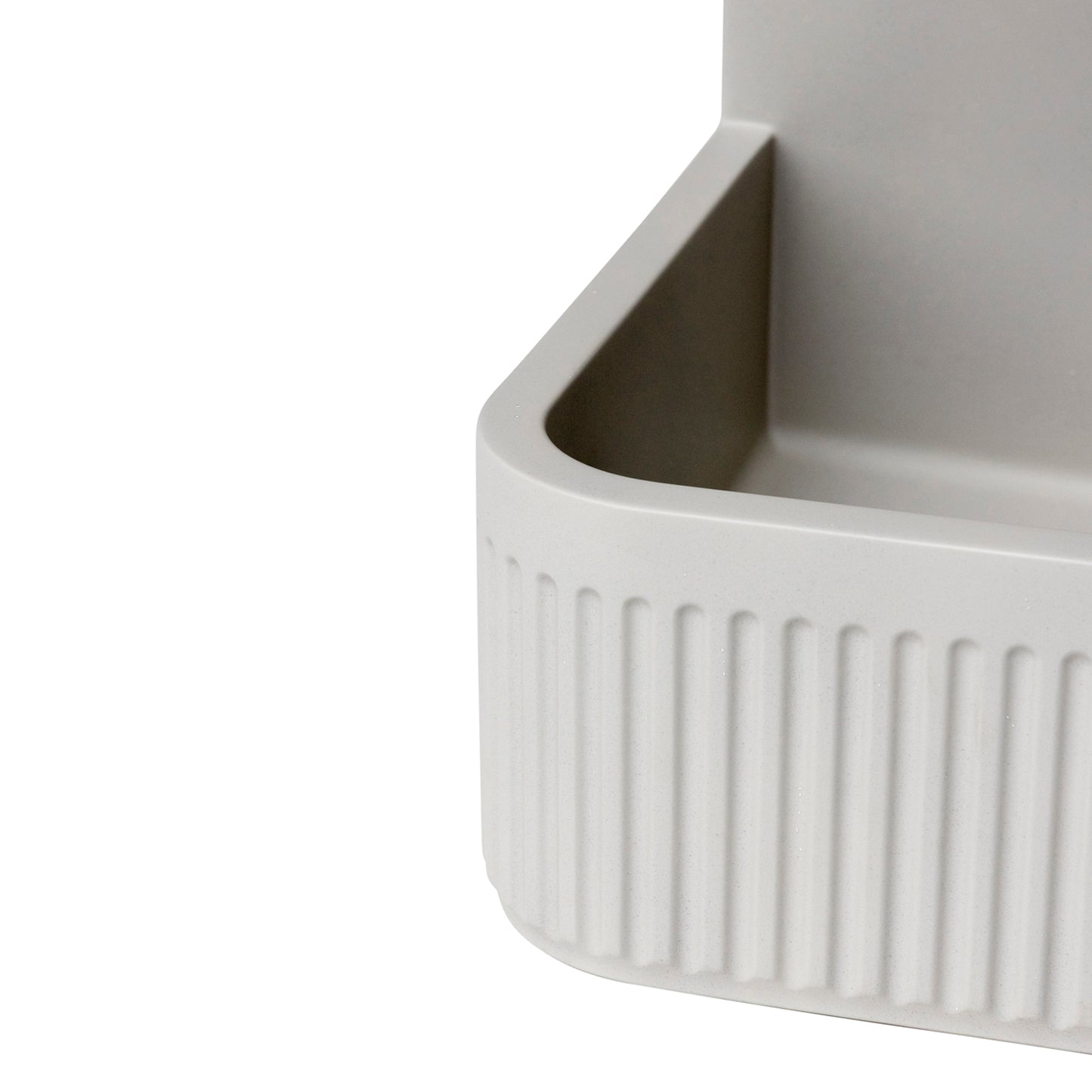 Horizon High back fluted Light Grey Concrete Vessel Basin