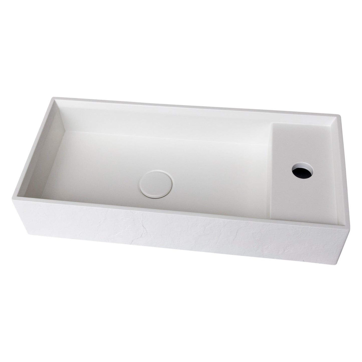 Bluff Vessel or Wall Mount Vessel in Slate Texture in Crisp White