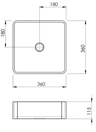 Rounded Square Concrete Vessel Basin