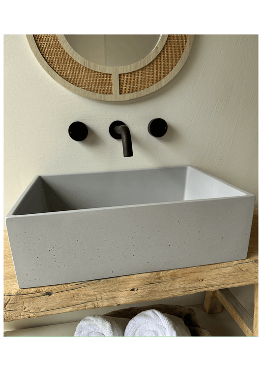 Grand Rectangle Concrete Vessel Basin