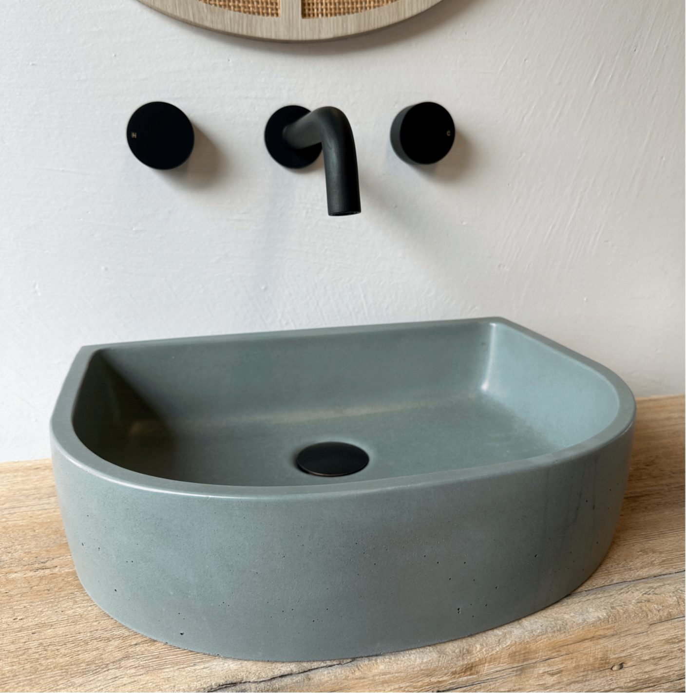 Half Moon Concrete Vessel Basin