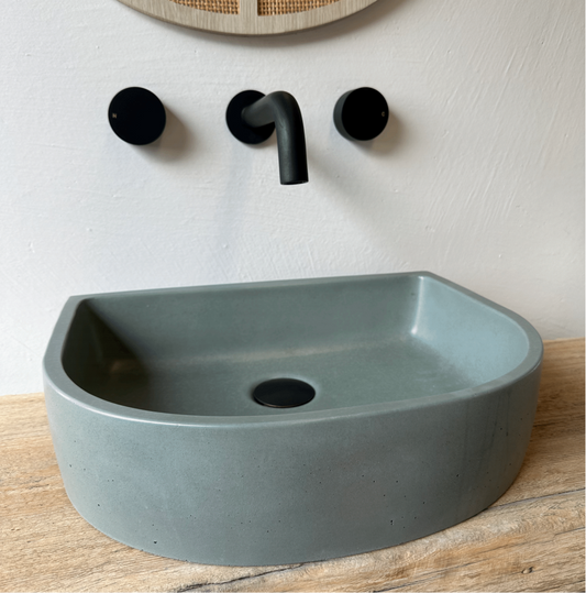 Half Moon Concrete Vessel Basin