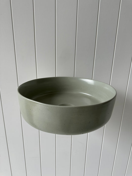 Baby Round Concrete Vessel Basin - Light Moss