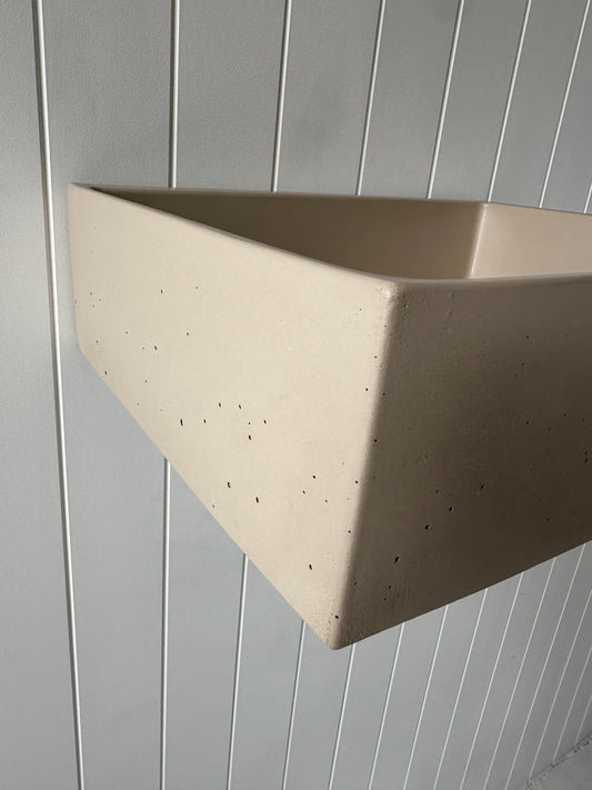 Rectangle Concrete Vessel Basin in Cafe