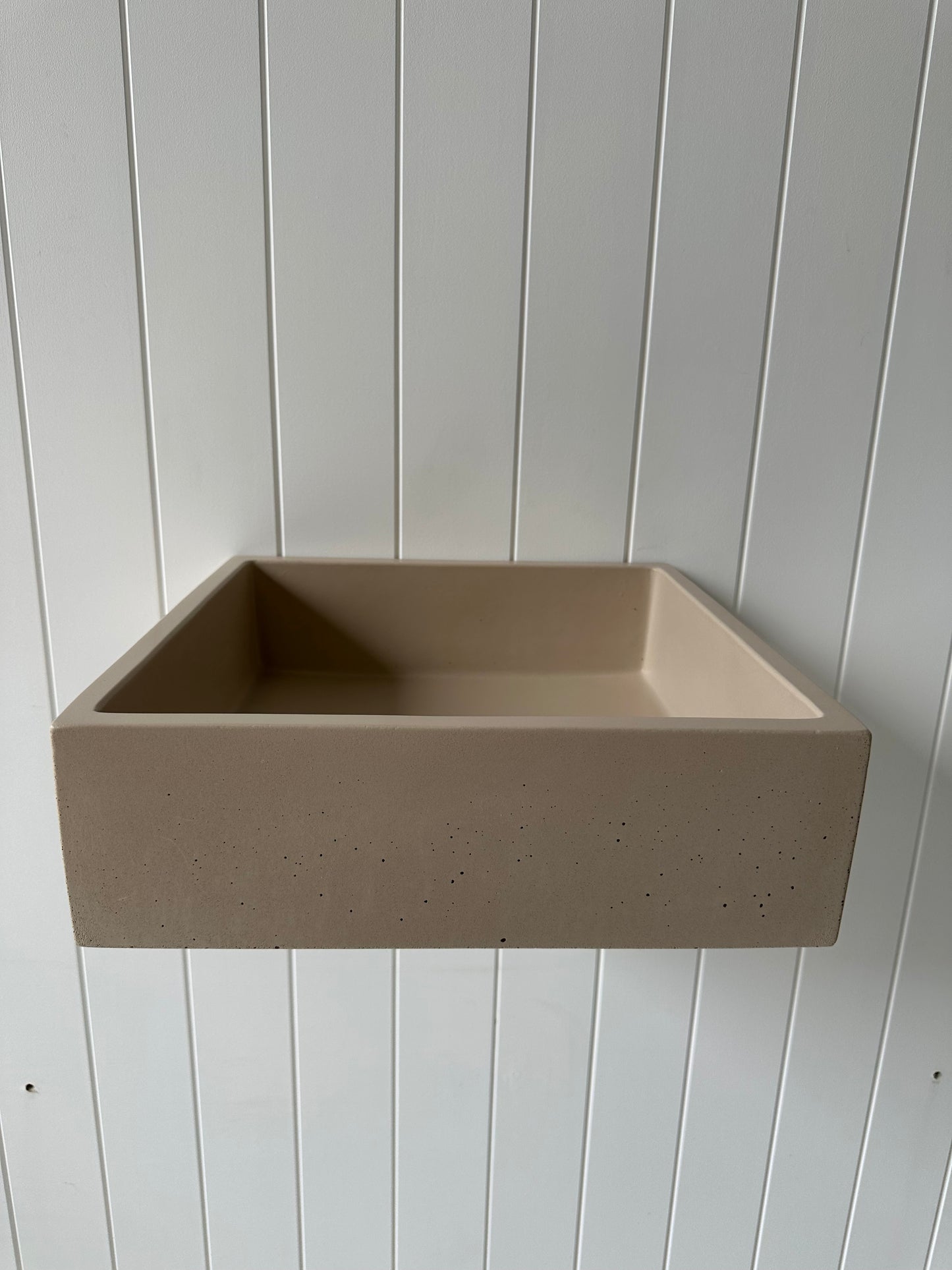 Square Concrete Vessel Basin in Cafe