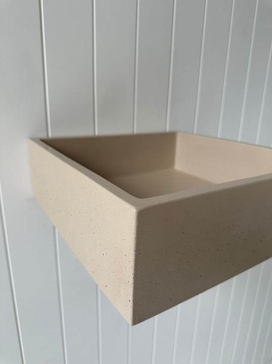 Square Concrete Vessel Basin in Cafe