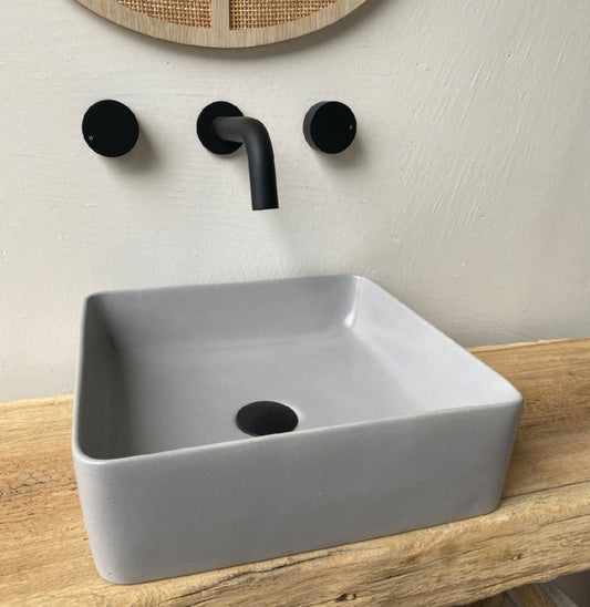 Rounded Square Concrete Vessel Basin