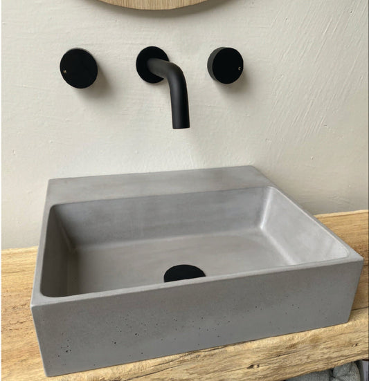 Basin featured here in our Dusk Colour. Tap hole can be created at the back of the basin.