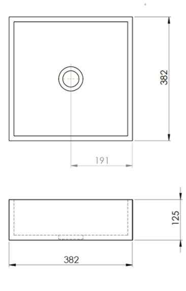 Square Concrete Vessel Basin